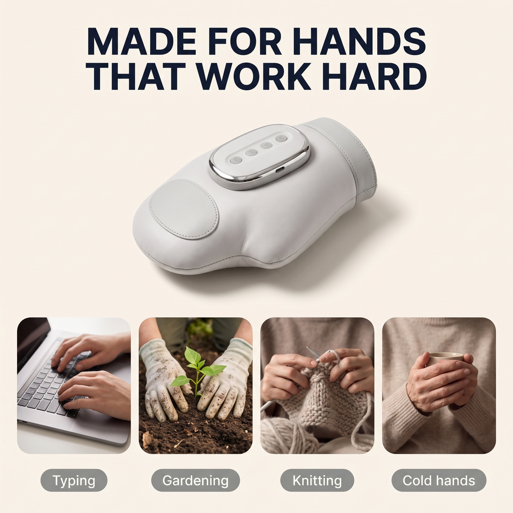 Made for hands that work hard: typing, gardening, knitting, cold hands